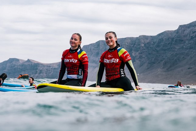 Surf school Famara beach is a fantastic place to surf